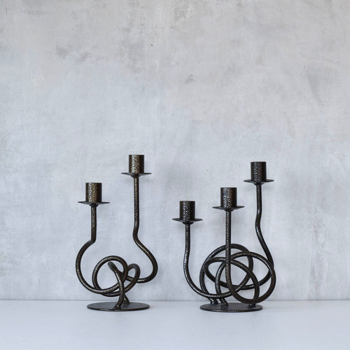Pair vintage forged metal