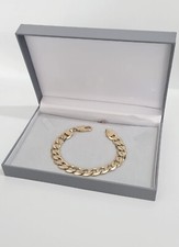 Mens Curb Bracelet ,9ct Gold XP 10mm Classic Curb Bracelet 8 inches Length