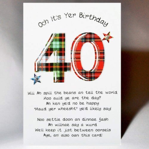 Scottish birthday poem cards - scottish,