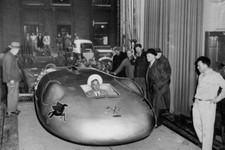 Taylor in cockpit of John Cobb