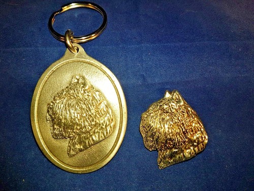 Bouvier dog brooch - dog, pewter