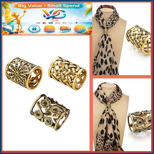 3pc women scarf ring clip - women,