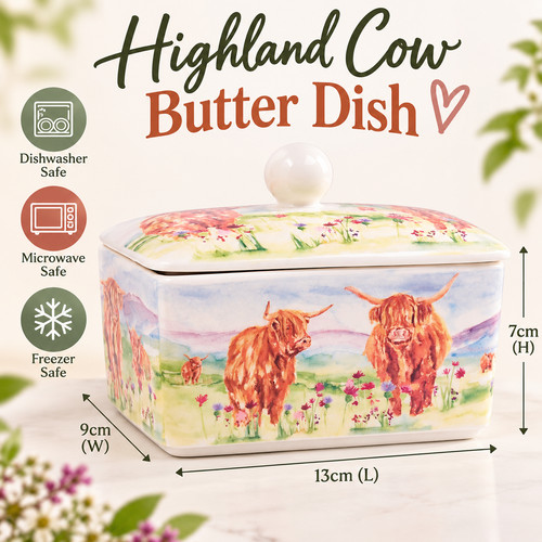 Highland cow butter dish - highland,
