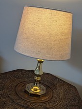 Small Brass Octagonal Side Table Lamp VGC MCM Stunning Retro Unique