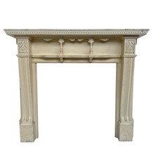 Antique fireplace painted