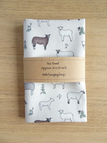 Sheep tea towel handmade - tea,