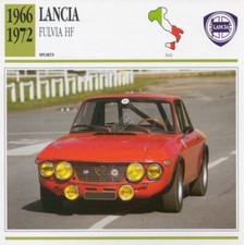 1966-1972 LANCIA FULVIA HF Sports Classic Car Photo/Info Maxi Card