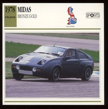 1978- Midas Bronze Gold  Classic Cars Card
