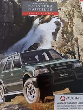 Vauxhall Frontera Nautilus Models Car Sales Info Brochure Frameable May 1994