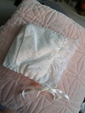 Broderie Anglaise White Summer Bonnet 0-3 Mths Baby Girls Traditional Sun Hat