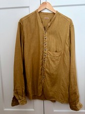 Kapital Gauze Linen Herringbone Stand Penny Shirt - Mustard