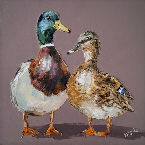 Original oil painting - original, mallard