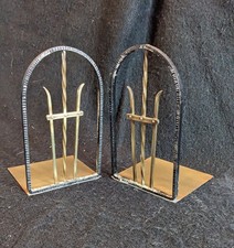 Pair brass bookends with - pair,