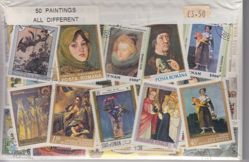 Different paintings stamps - different,