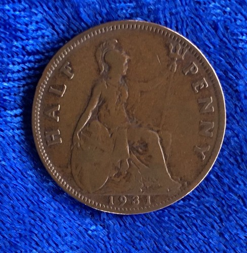 1931 english half - penny, ~
