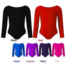 Child Girls Uniform Leotard Dance Gymnastics Ballet Long Sleeve Leotards 2-17
