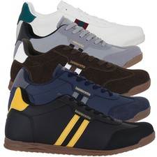 Mens Lambretta Tackle Casual Smart Lace Up Retro Trainers Sizes 6 to 12