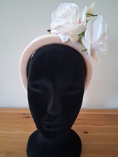 Cream/beige/ivory Classy Padded Velvet Headband Fascinator For Weddings/races