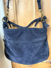 Jigsaw Navy Blue Leather Suede