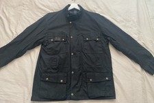 Men’s Black Burke & Willis waxed cotton (oil skin) waterproof Biker Jacket