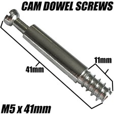 M5 x 41mm WOOD SCREW CAM DOWEL CONNECTOR BOLT FLAT PACK DESK WARDROBE IKEA ARGOS