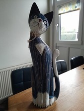 Large Wooden Decorative Cat