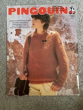 Vintage Pingouin Knitting Pattern No. 7962 dk women’s batwing sweater 34-40