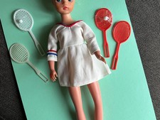 💙 Vintage 1970s Sindy Doll, Tammy Doll Size TENNIS OUTFIT - Minor TLC