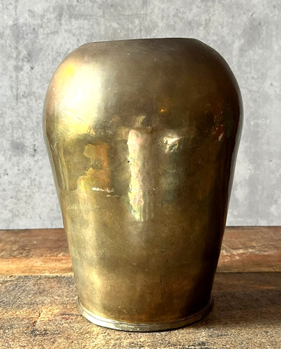 Vintage brass vase - vase, mid