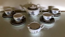 Wedgwood Humming Birds Tea Set- Teapot Cups Saucers Plates Milk Jug 1991