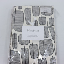 MissPrint Little Trees Monochrome Lined Curtains W229cm Drop 137cm