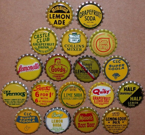 Vintage soda pop bottle - , caps