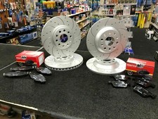 FOR VAUXHALL ASTRA 2.0 GSI MK3 FRONT & REAR DRILLED GROOVED BRAKE DISCS & PADS