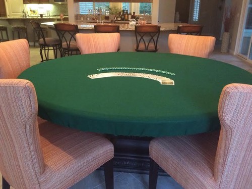 Green poker felt table - green,