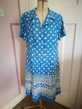 1970s Vintage Size 14 Shirtwaister Dress Floral Dagger Collar Summer Cotton 