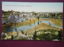 POSTCARD LINCOLNSHIRE SKEGNESS FAIRY DELL FOUNTAIN & BRIDGE C1930