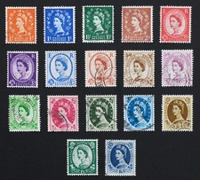 1958-65 Wilding Pre-Decimal Set of 17 Definitive SG570-586 Fine Used