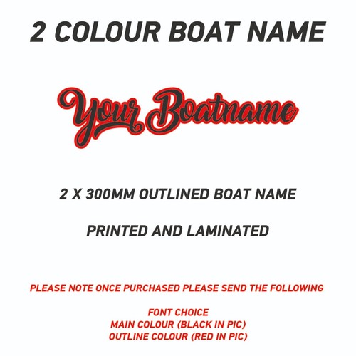 300mm outlined boat name - 300mm,