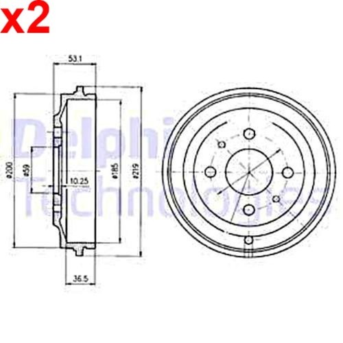 Brake drum delphi fits fiat - delphi,