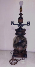 Vintage table lamp with nautical theme circa 1930s to 1950s