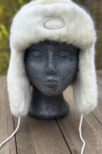 Arctic Fox White Faux Fur Trapper Style Hat Fleece Inner Lining Size 58cm