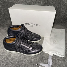 Jimmy Choo Ladies Miami Glitter Trainers Purple Lilac UK 4 / EUR 37 / RRP £390