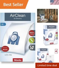 4 Miele AirClean Dust Bags & 2 Filters - Lightweight Type GN for Canisters