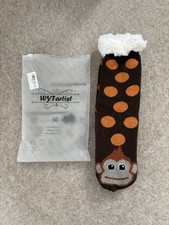 Kids Unisex Warm Cosy Fluffy Monkey Design Non-slip Slipper Socks BN