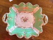 WOOD & BROWNFIELD rectangular dessert dish with handles 29.5 cm handpainted