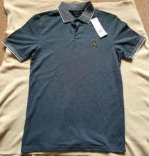 Deer Motif Polo Shirt Blue