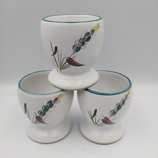Vintage Denby Greenwheat stoneware egg cups x 3