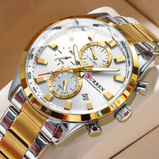 Curren Mens Watch Luxury Quartz Waterproof Stainless Steel Strap Date Wristwtach