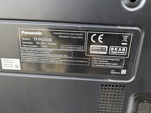 Panasonic p42x50b boards - tx-p42x50b,