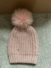 Kurt Geiger Knitted Hat + Large Faux Fur Pom